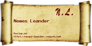 Nemes Leander névjegykártya